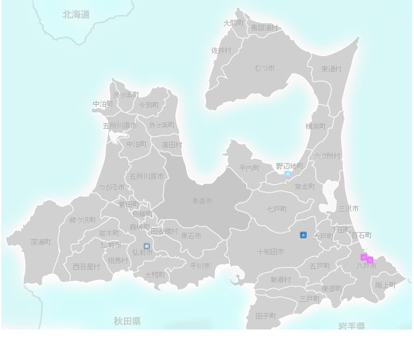 青森県地図よりマメデザイン製品･販売店検索【 MAME･DESIGN-AQUA 】マメデザイン-アクア